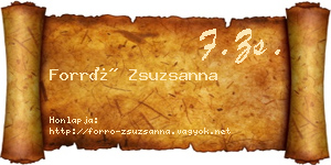 Forró Zsuzsanna névjegykártya